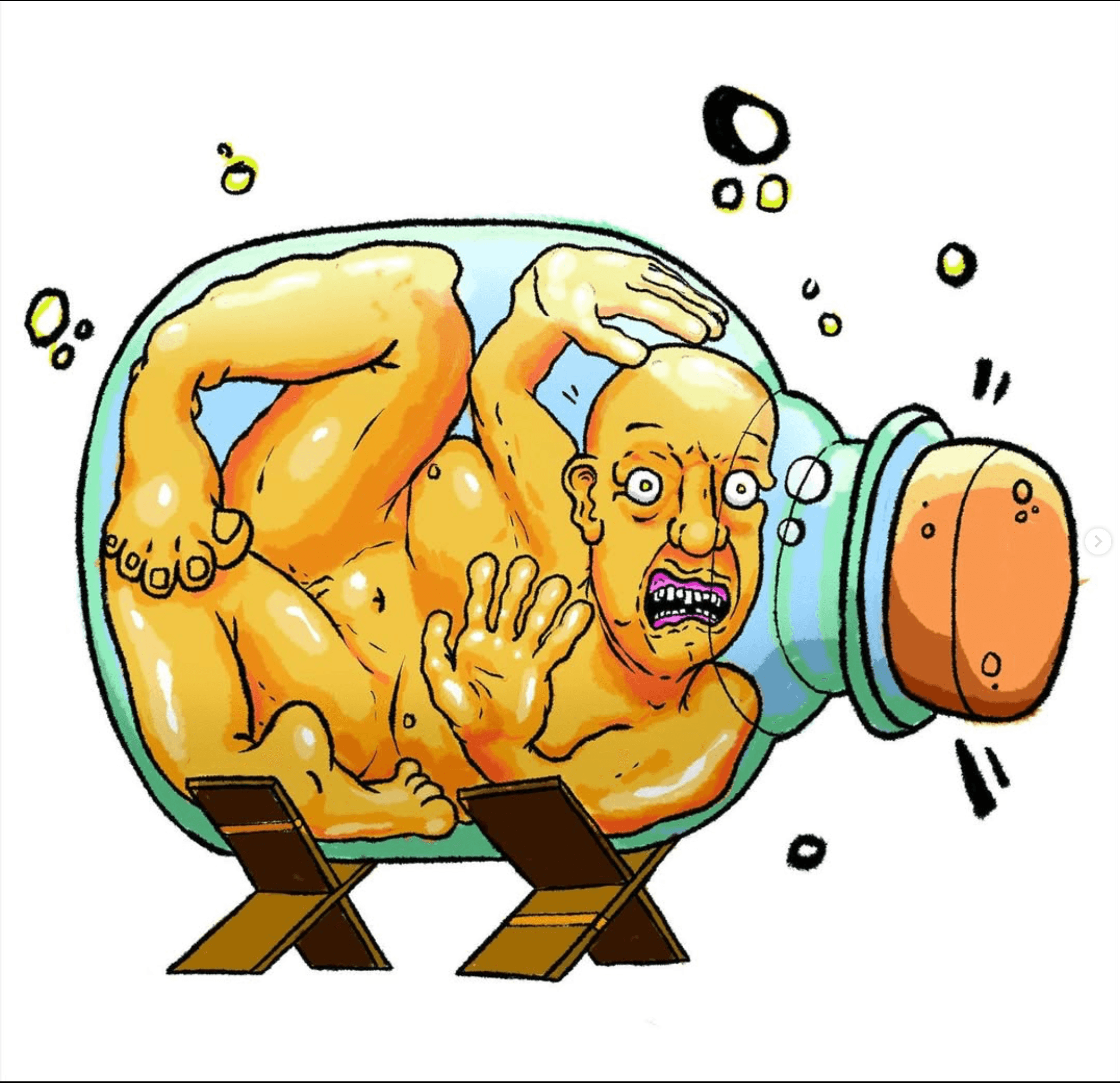 Menschliche Figur in einer Glasflasche
