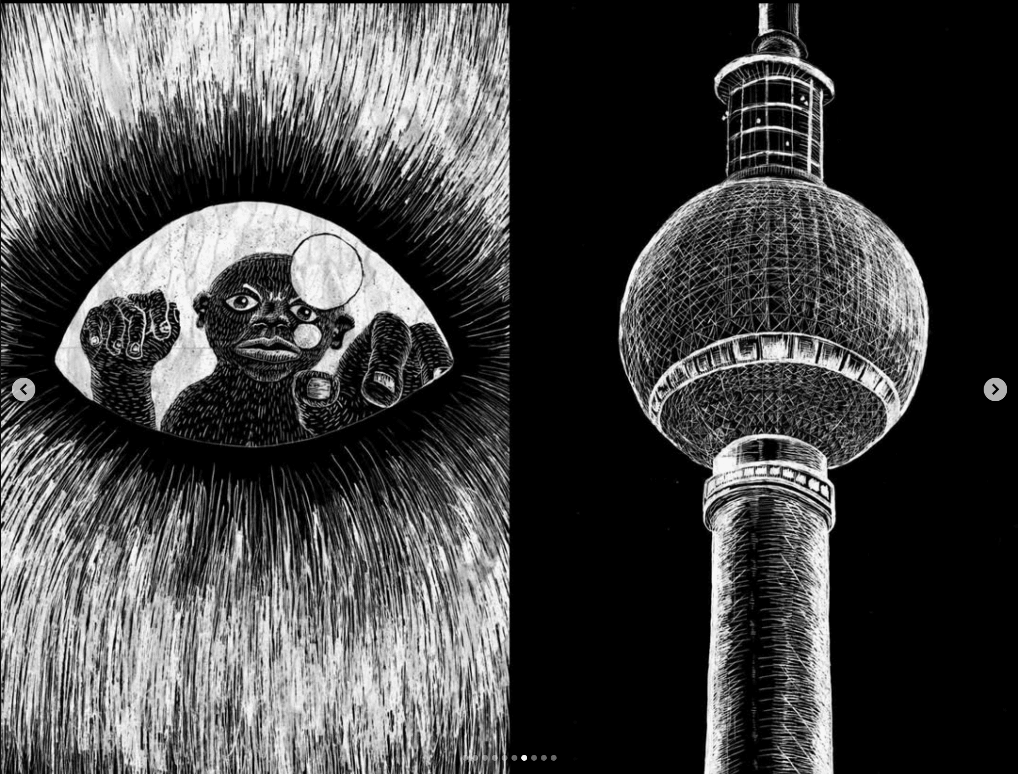 Schwarz-weisse Figurenszene aus SINE 2000