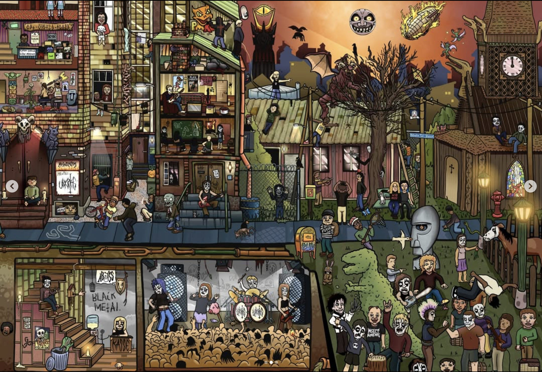 Detailreiches farbiges Wimmelbild