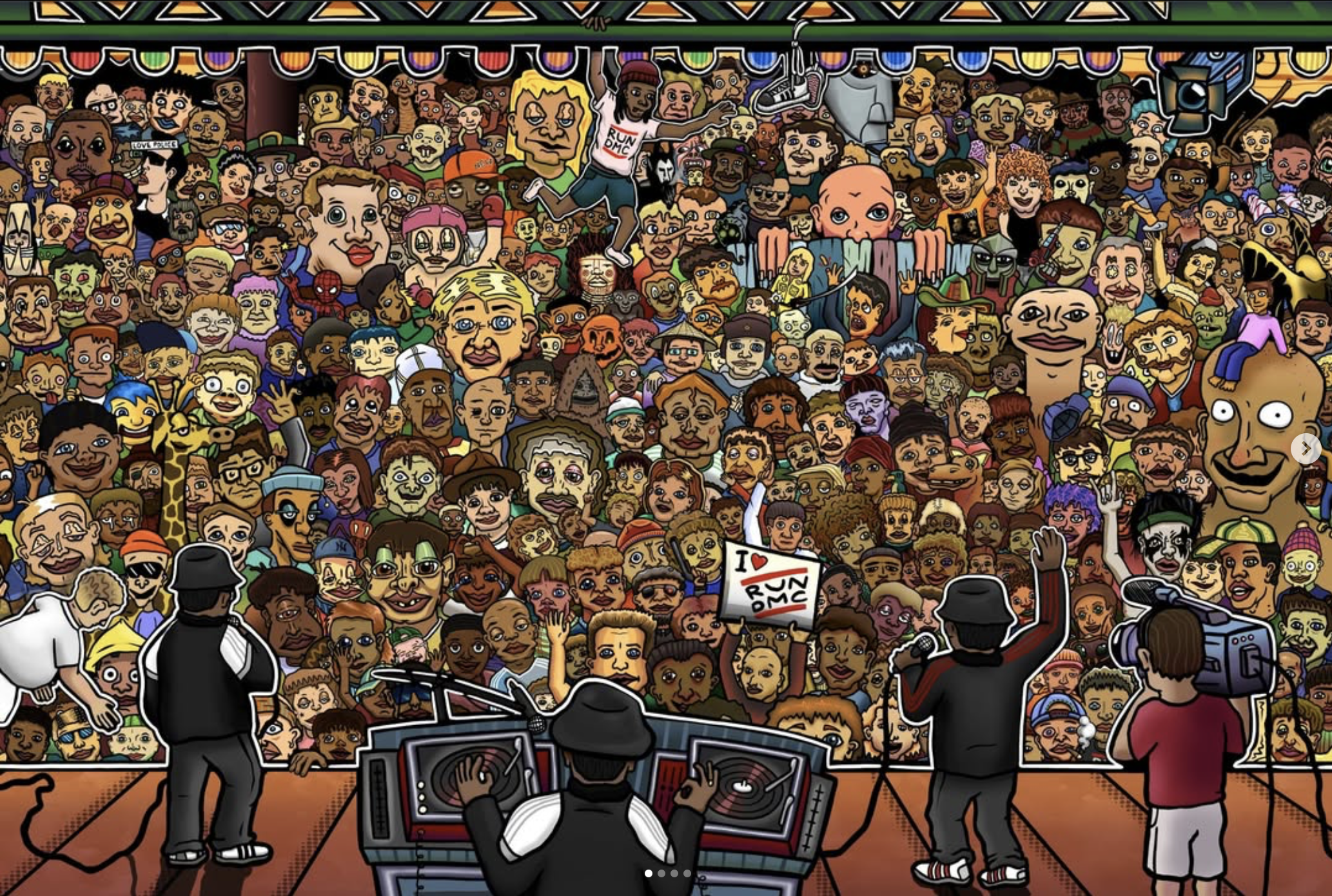Wimmelbild mit zahlreichen Figuren